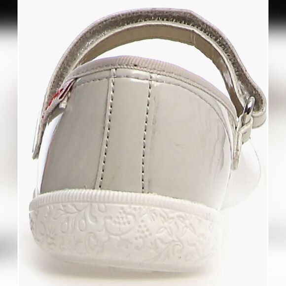 New Naturino Pavia Mary Jane's Flat kids girls light gray white size 34 USA 2.5 - Picture 3 of 5